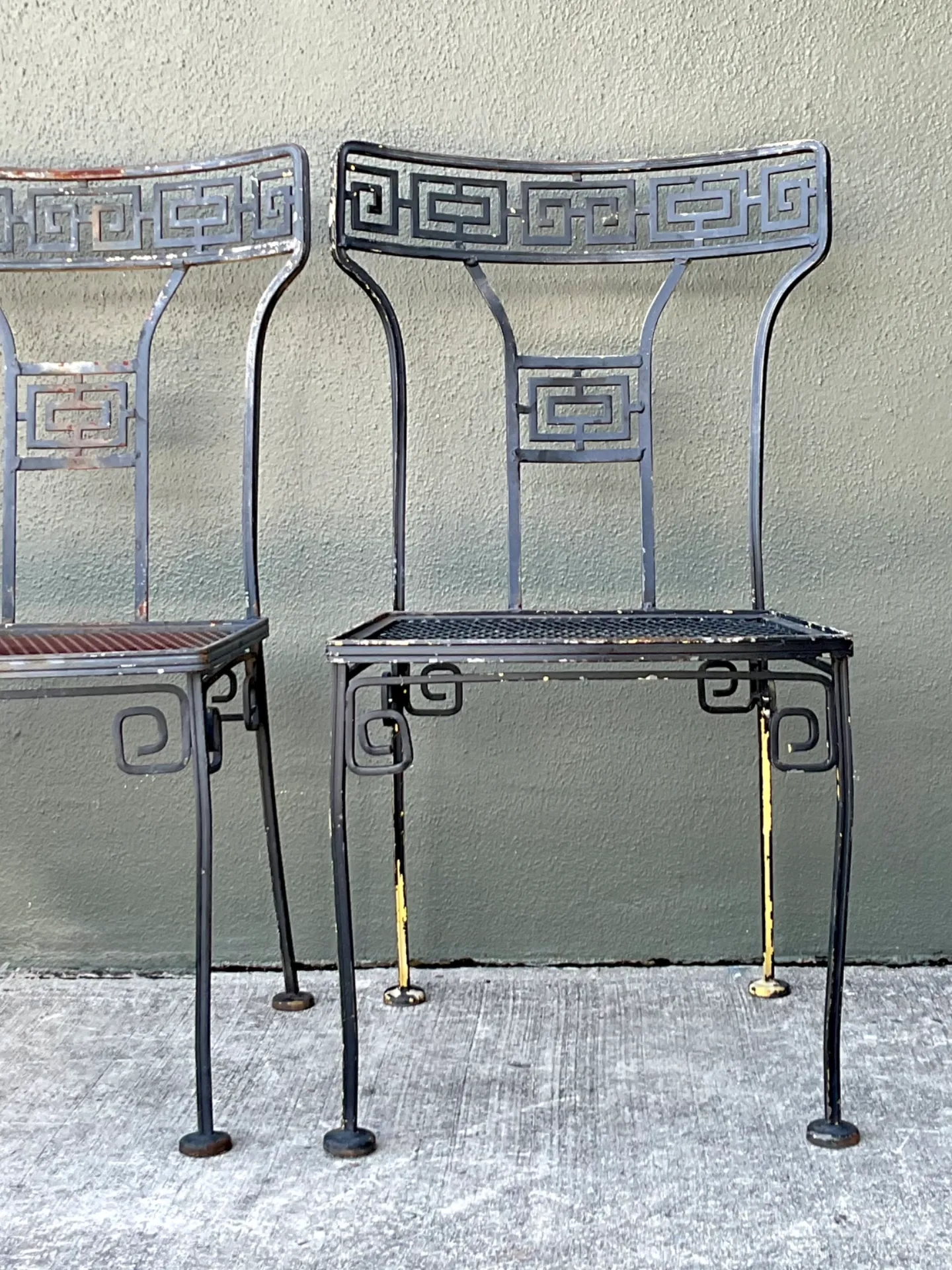 Vintage Meadowcraft Greek Key Metal Patio Chairs - Set of Four — additional photo 3