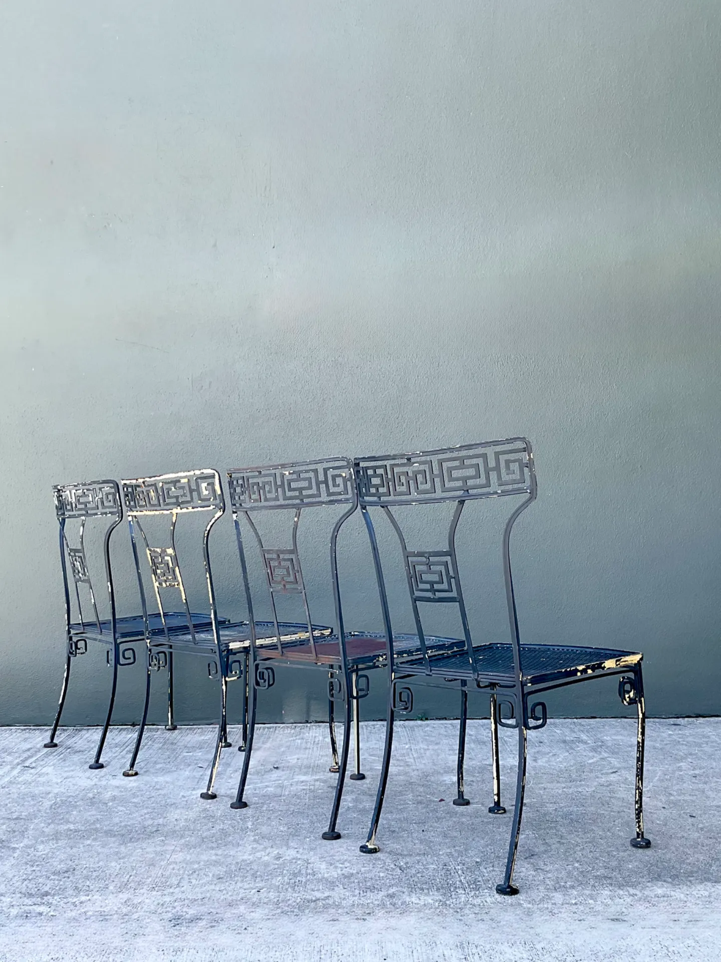 Vintage Meadowcraft Greek Key Metal Patio Chairs - Set of Four — additional photo 4