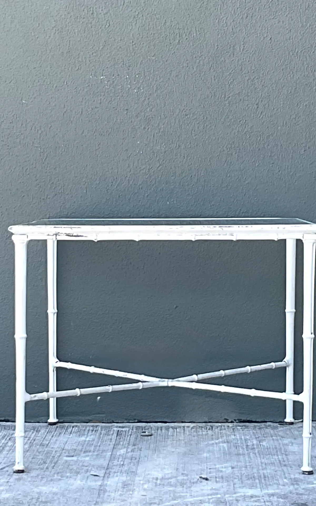 Vintage Brown Jordan “Calcutta”  Metal and Glass Patio Side Table — additional photo 6