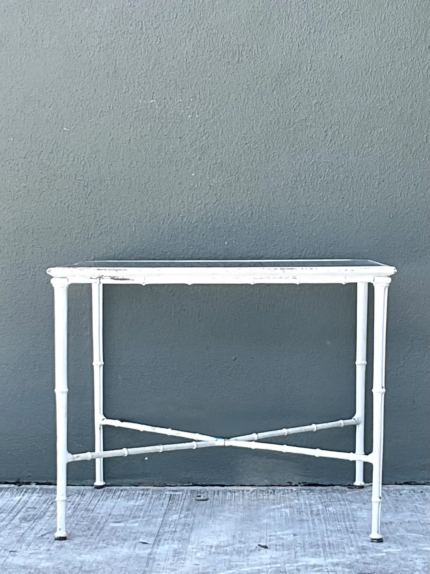 Vintage Brown Jordan “Calcutta”  Metal and Glass Patio Side Table — additional photo 2
