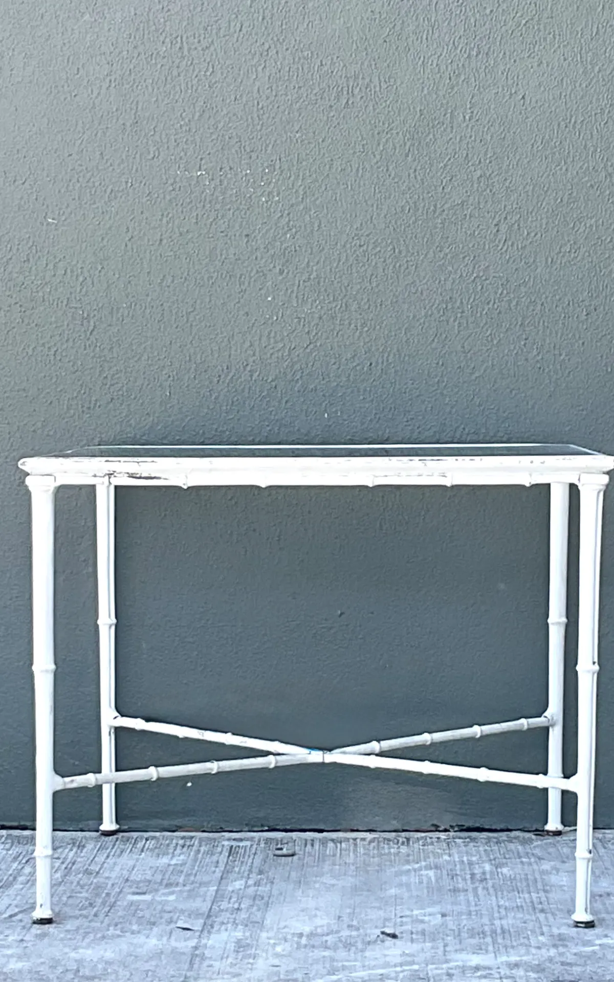 Vintage Brown Jordan “Calcutta”  Metal and Glass Patio Side Table — additional photo 2