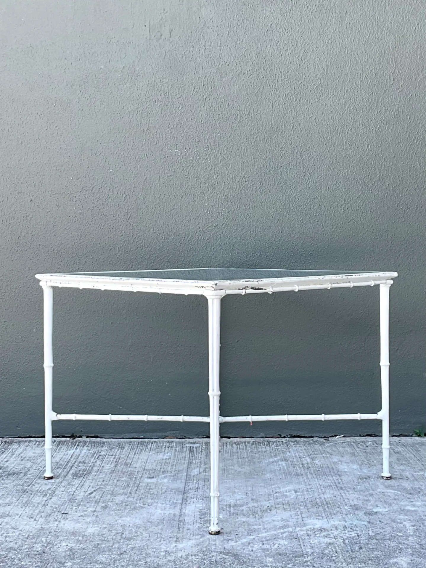 Vintage Brown Jordan “Calcutta”  Metal and Glass Patio Side Table — additional photo 1