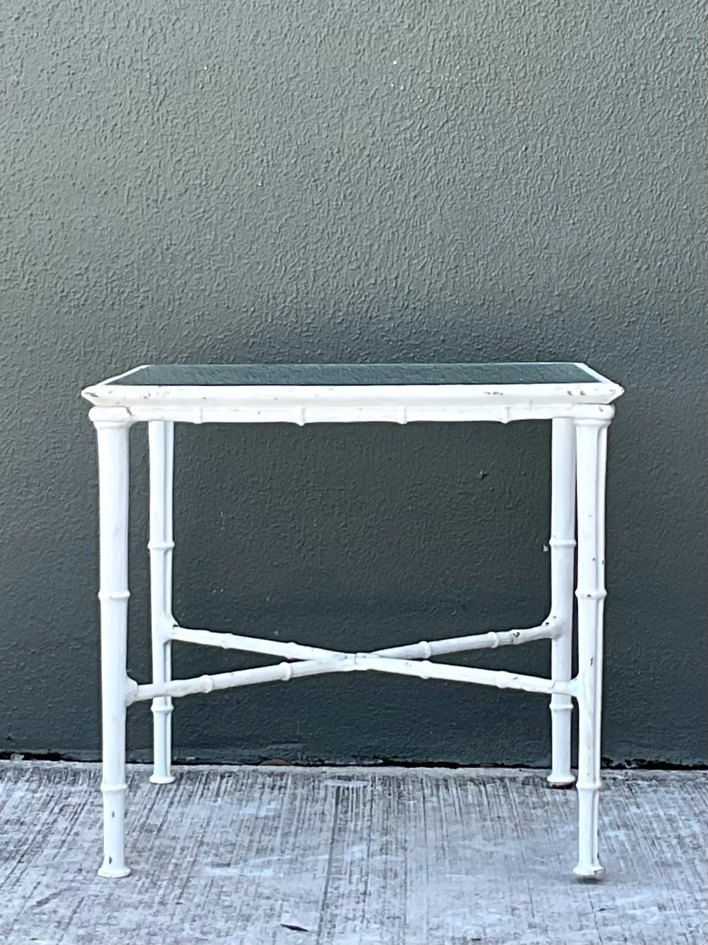 Vintage Brown Jordan “Calcutta” Metal and Glass Side Table — additional photo 2