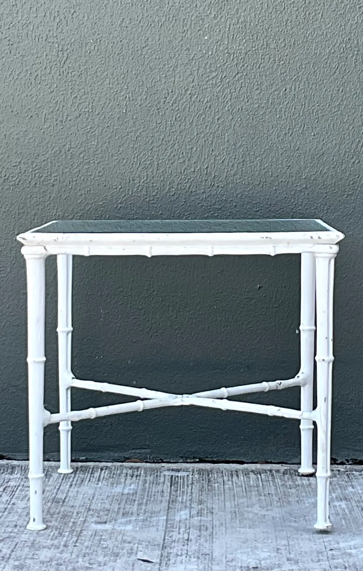 Vintage Brown Jordan “Calcutta” Metal and Glass Side Table — additional photo 2