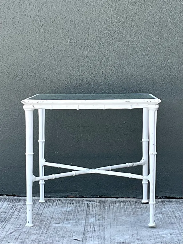 Vintage Brown Jordan “Calcutta” Metal and Glass Side Table — additional photo 2