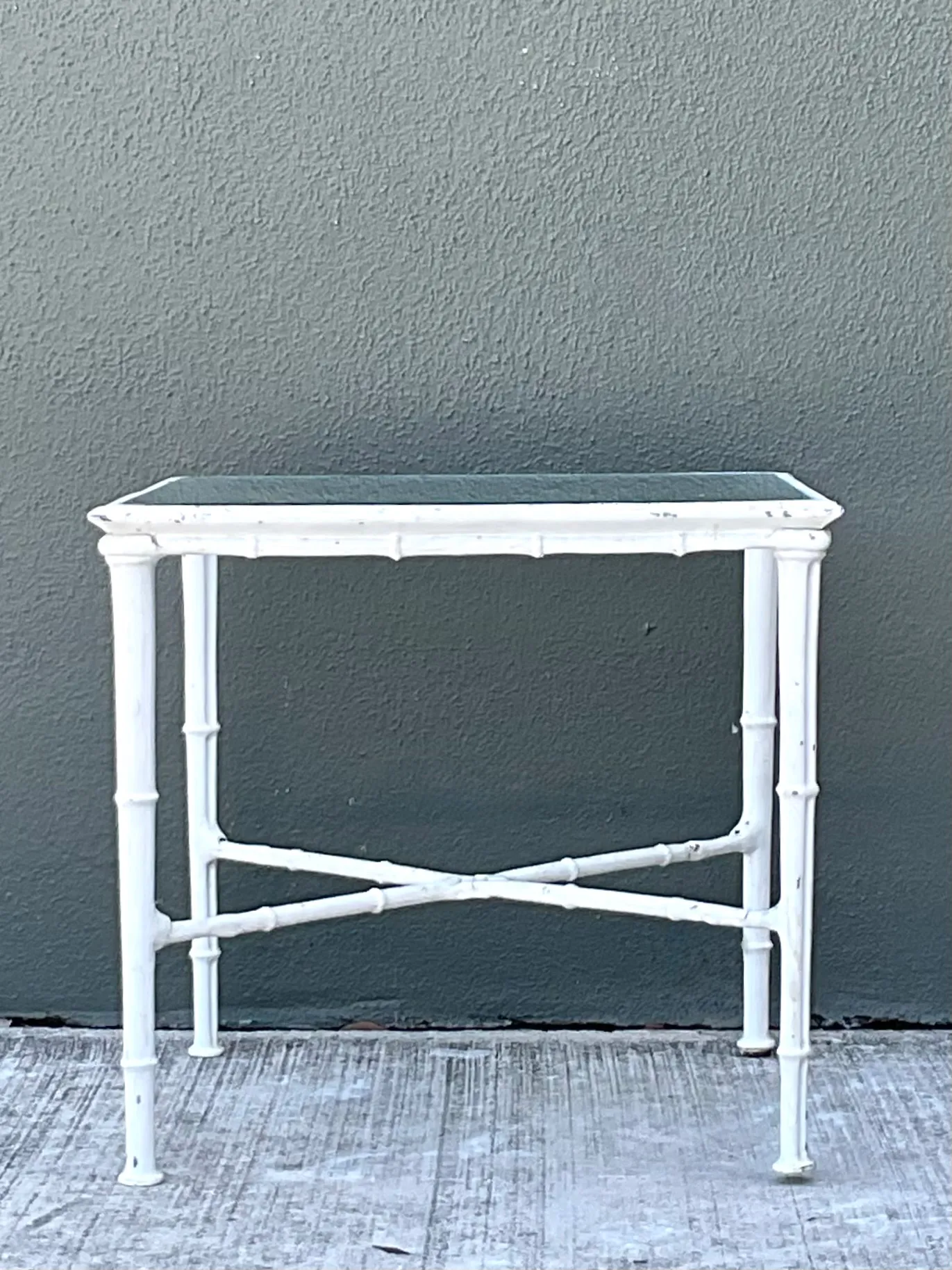 Vintage Brown Jordan “Calcutta” Metal and Glass Side Table — additional photo 6