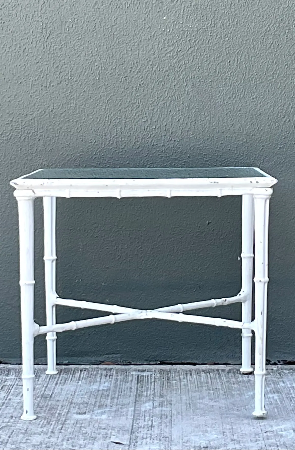 Vintage Brown Jordan “Calcutta” Metal and Glass Side Table — additional photo 6