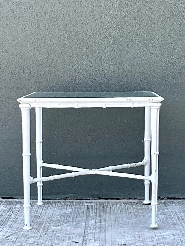 Vintage Brown Jordan “Calcutta” Metal and Glass Side Table — additional photo 6