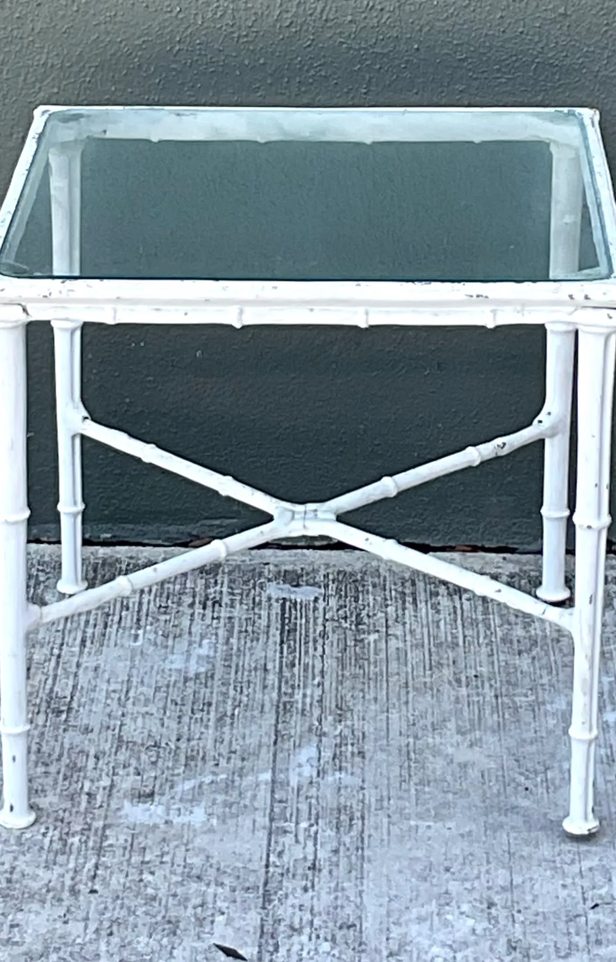 Vintage Brown Jordan “Calcutta” Metal and Glass Side Table — additional photo 3