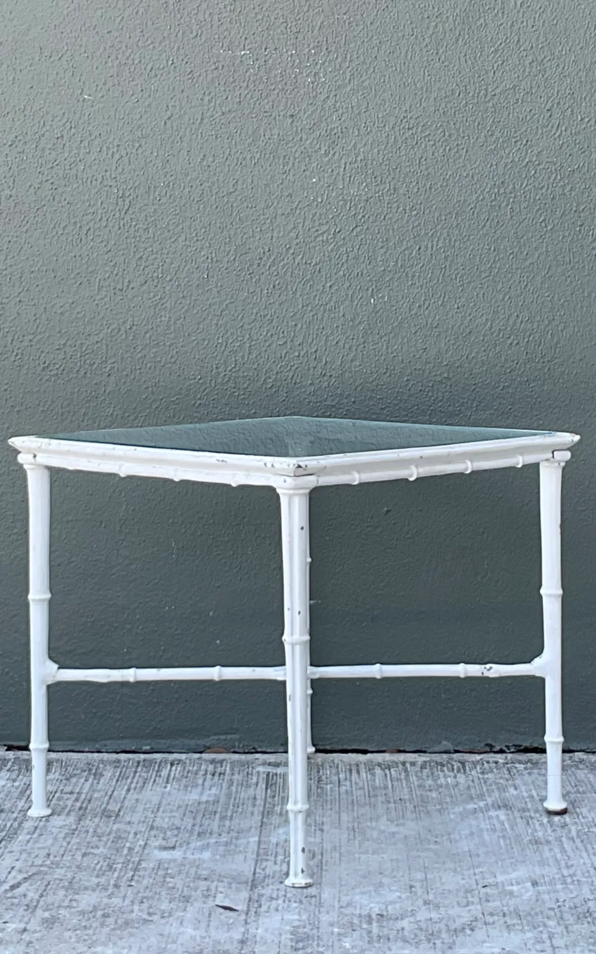 Vintage Brown Jordan “Calcutta” Metal and Glass Side Table — additional photo 4