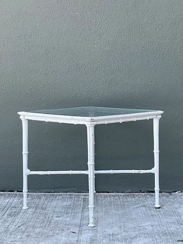 Vintage Brown Jordan “Calcutta” Metal and Glass Side Table — additional photo 4