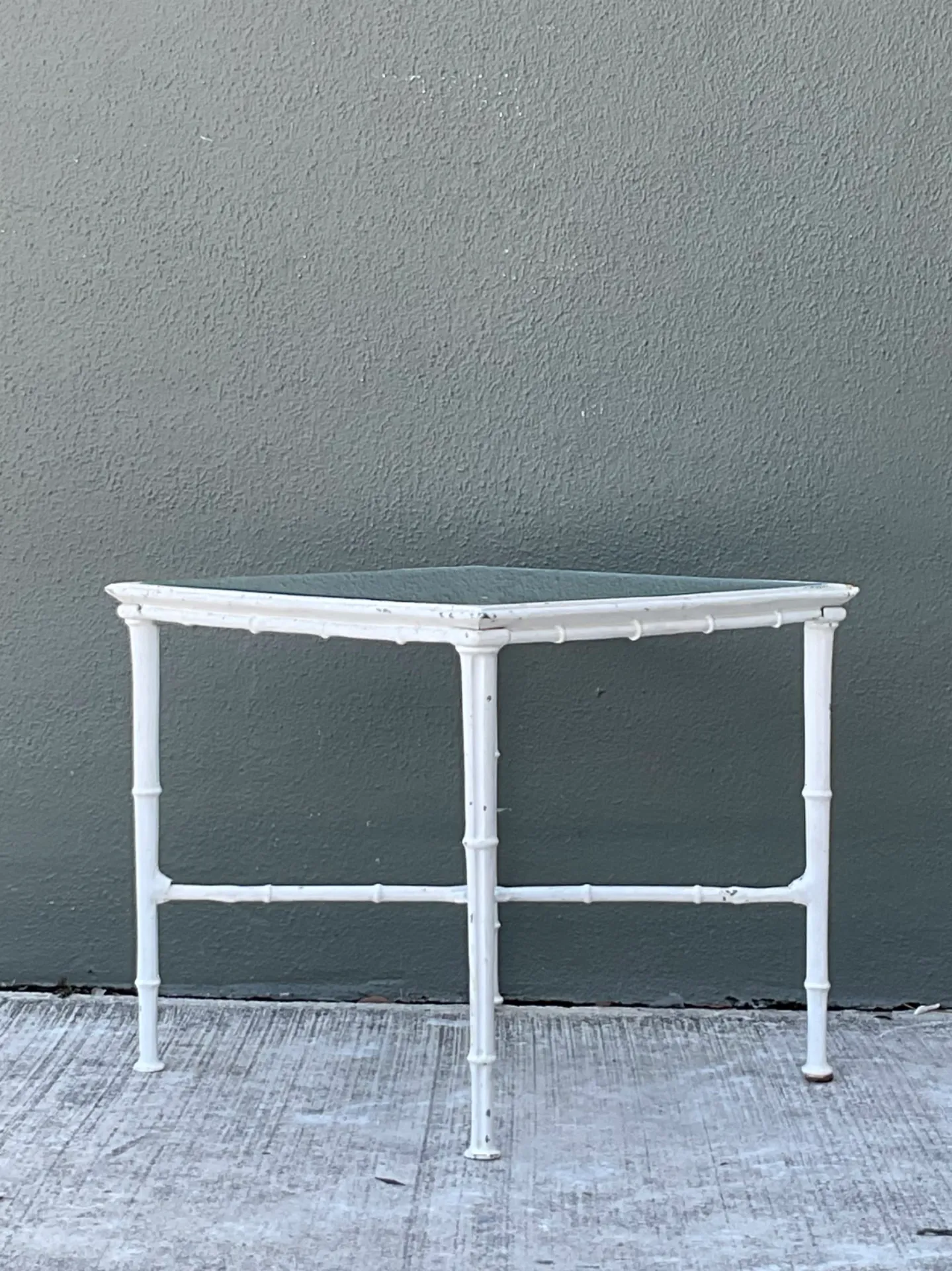 Vintage Brown Jordan “Calcutta” Metal and Glass Side Table — additional photo 5