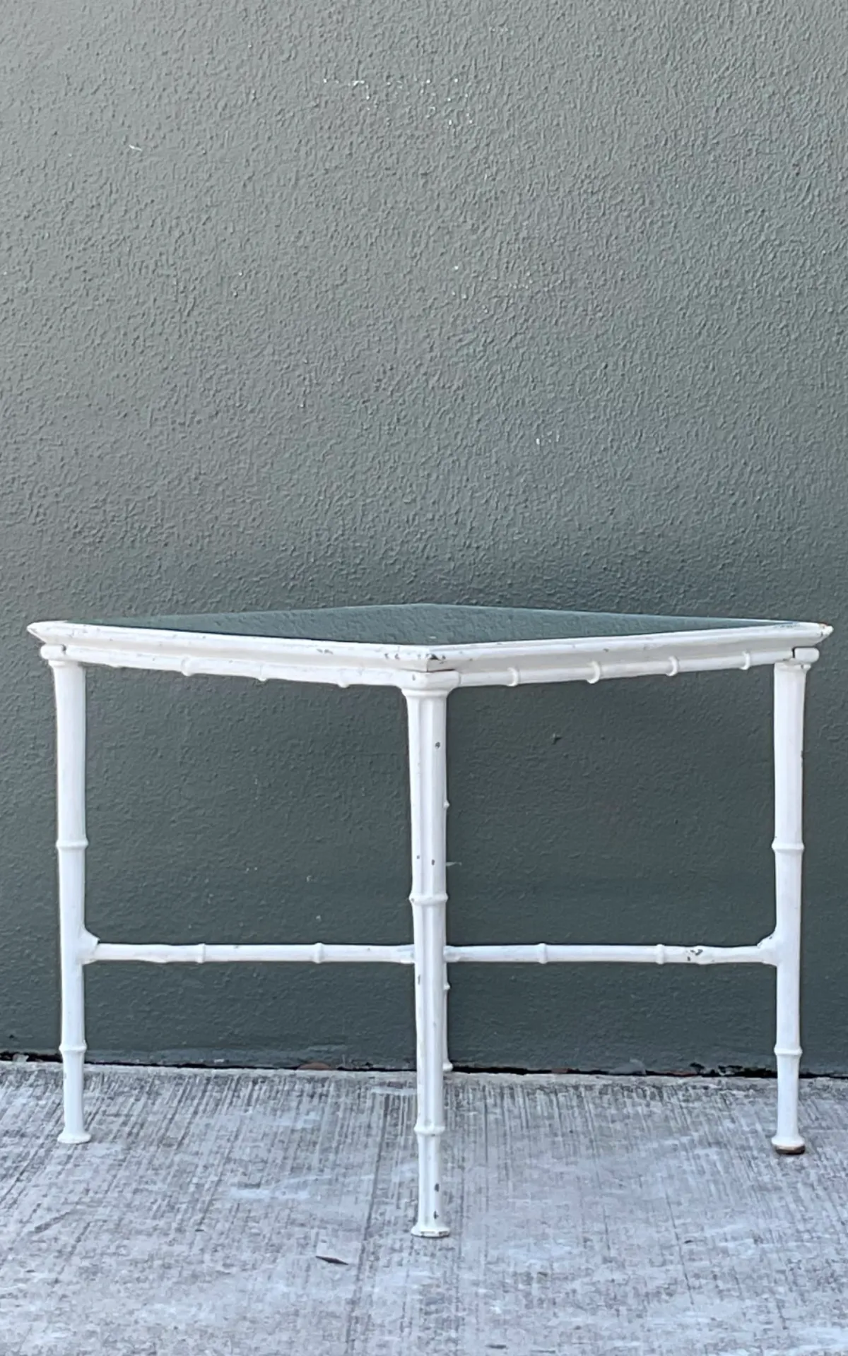 Vintage Brown Jordan “Calcutta” Metal and Glass Side Table — additional photo 5