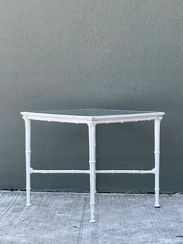 Vintage Brown Jordan “Calcutta” Metal and Glass Side Table — additional photo 5