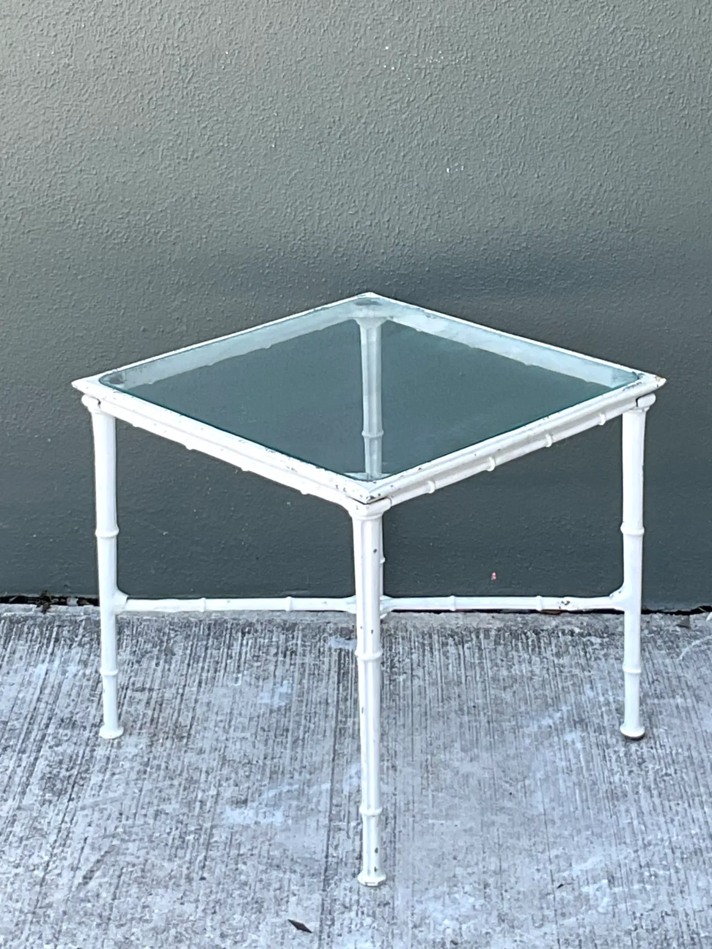 Vintage Brown Jordan “Calcutta” Metal and Glass Side Table — additional photo 1