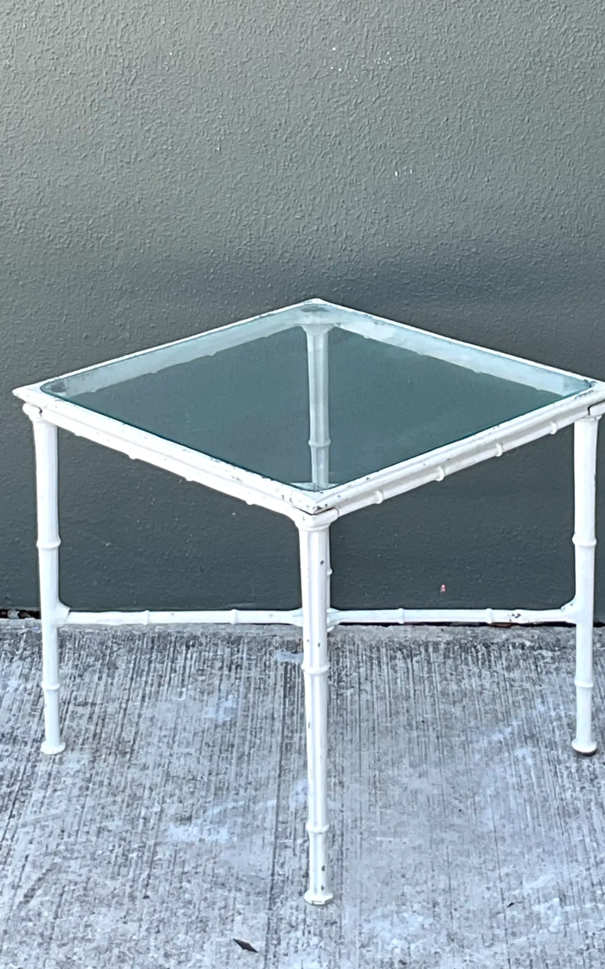 Vintage Brown Jordan “Calcutta” Metal and Glass Side Table
