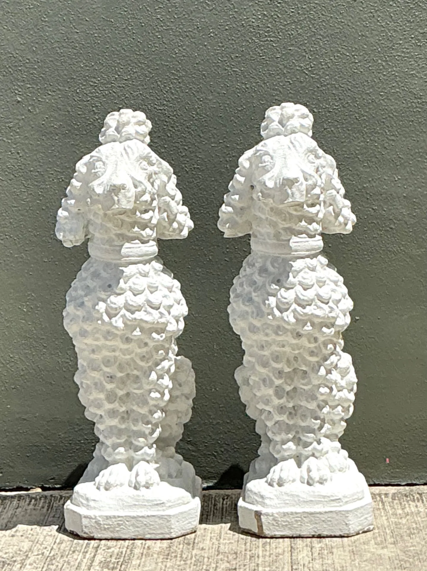 Vintage Cement French Poodle Figures — additional photo 2