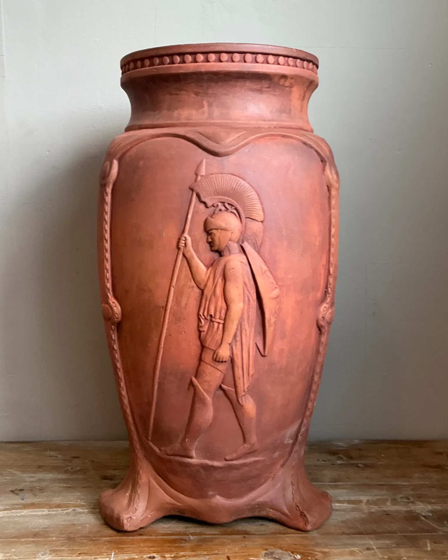 Vintage Italian Terracotta Roman Relief Vase — additional photo 6