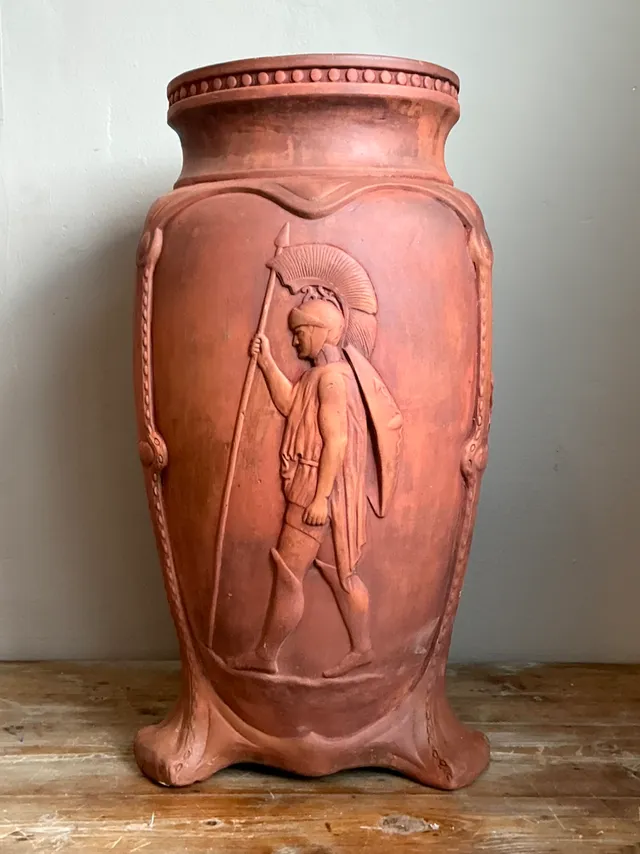 Vintage Italian Terracotta Roman Relief Vase — additional photo 8