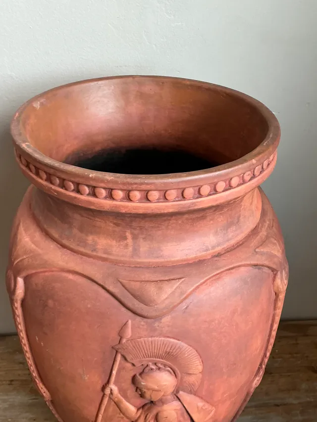 Vintage Italian Terracotta Roman Relief Vase — additional photo 5