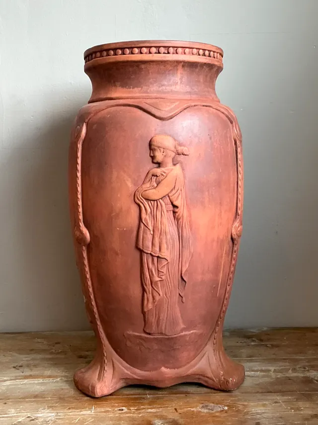 Vintage Italian Terracotta Roman Relief Vase — additional photo 3