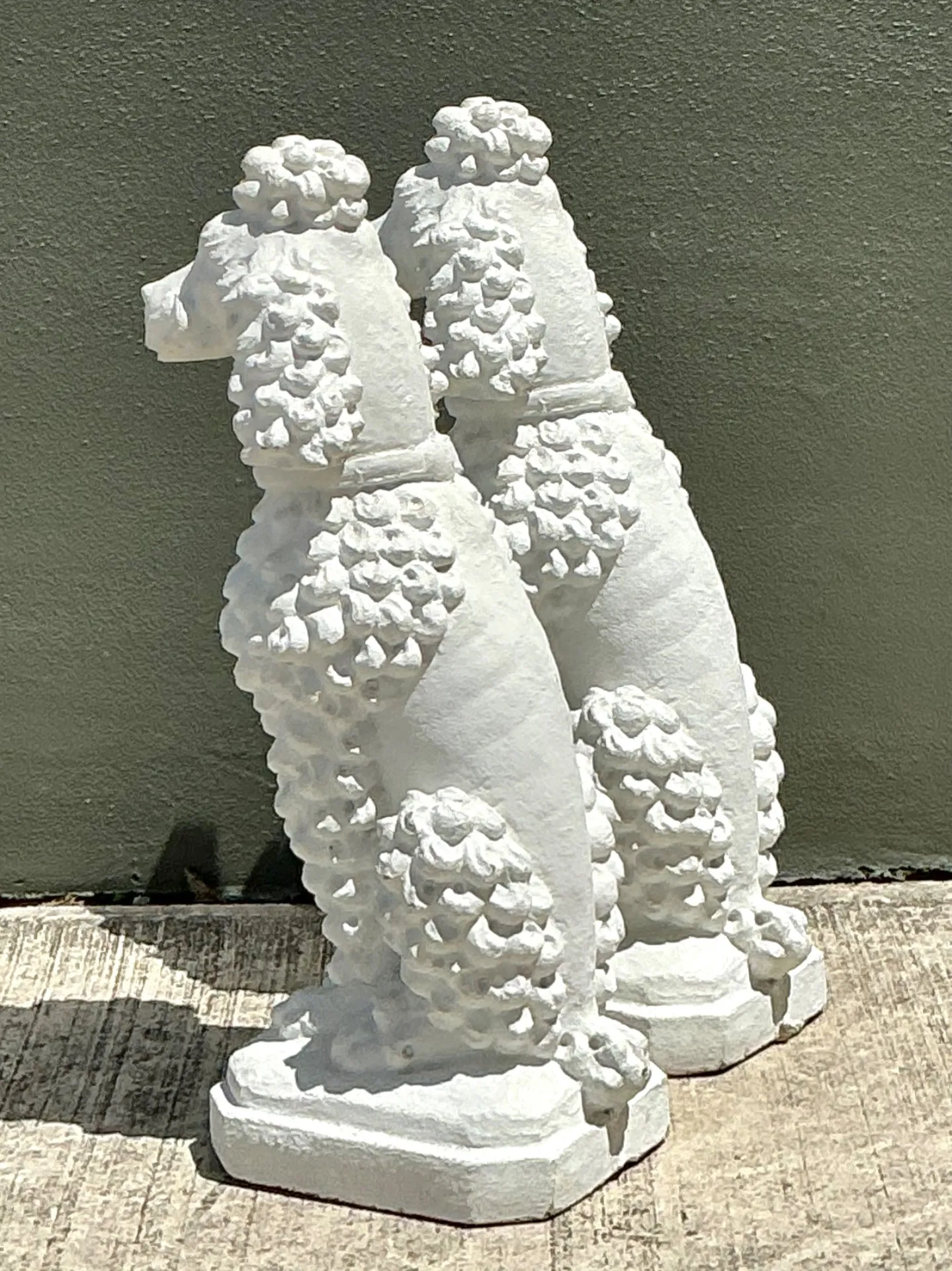 Vintage Cement French Poodle Figures — additional photo 3