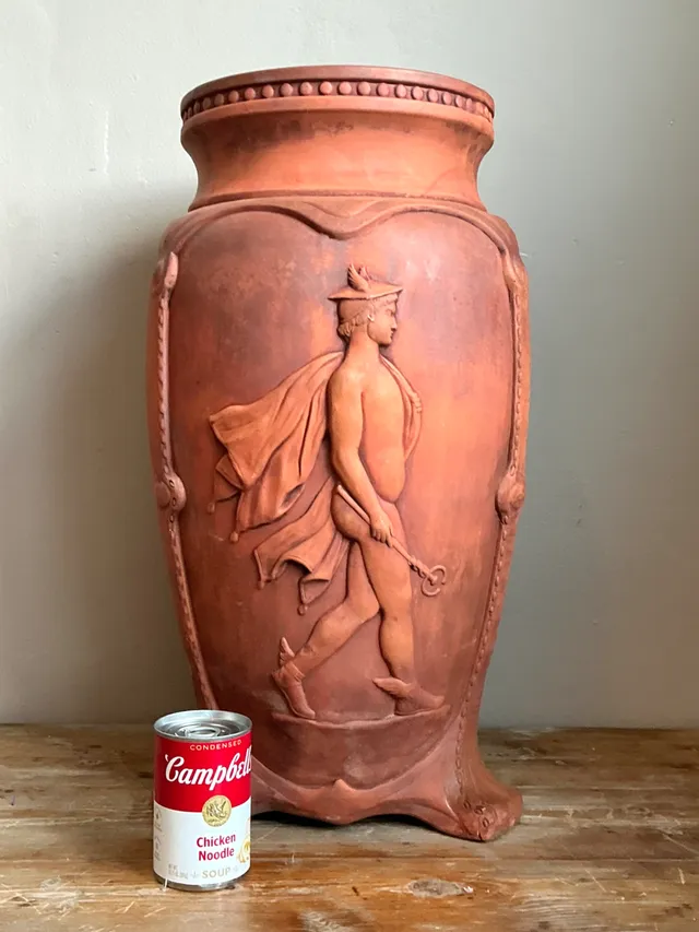 Vintage Italian Terracotta Roman Relief Vase — additional photo 7