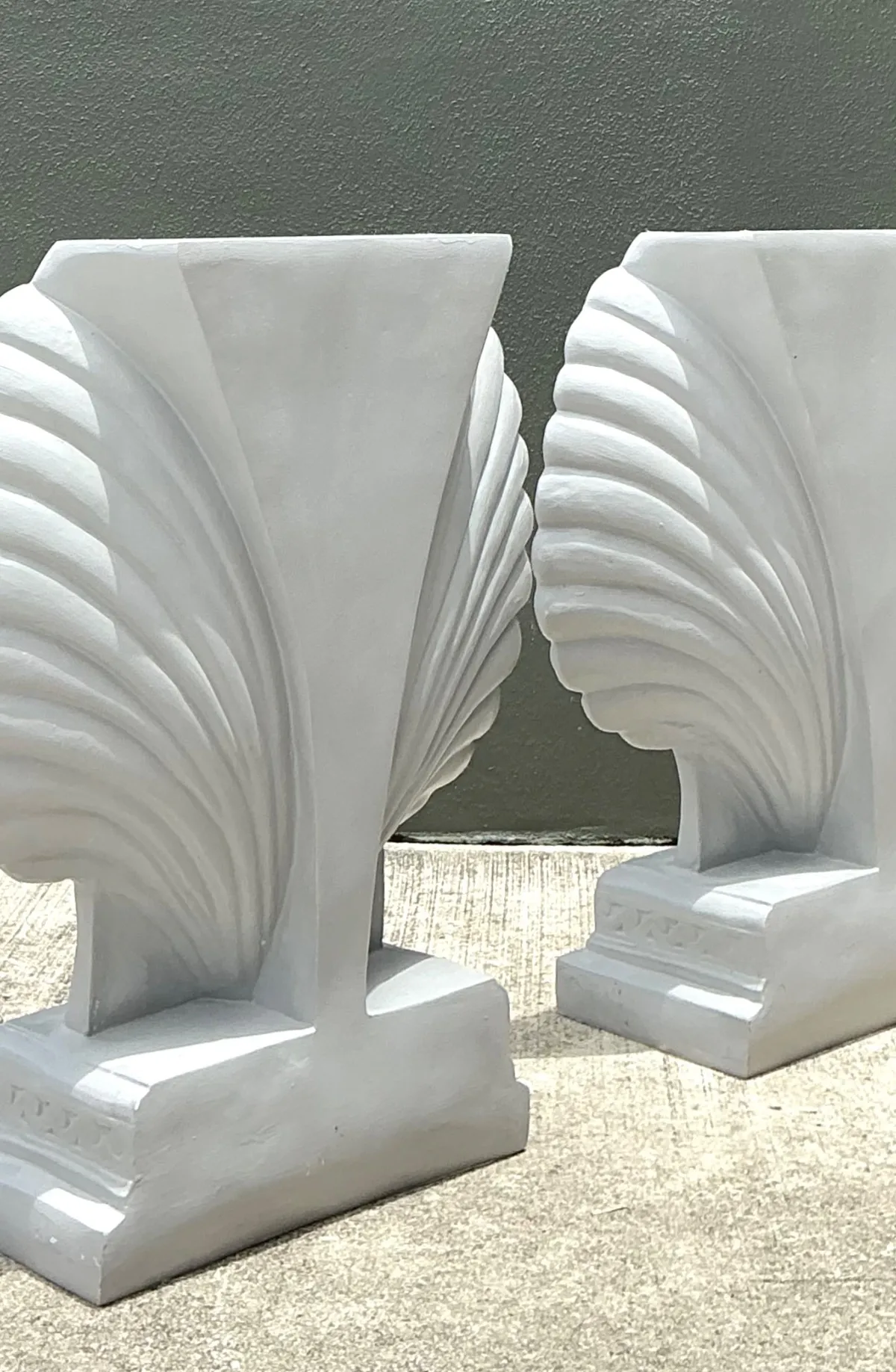 Vintage Clam Shell Pedestals - Set Of 2 - Top view