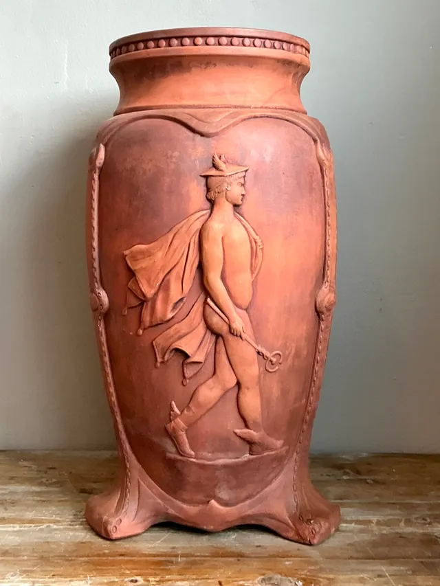 Vintage Italian Terracotta Roman Relief Vase — additional photo 4