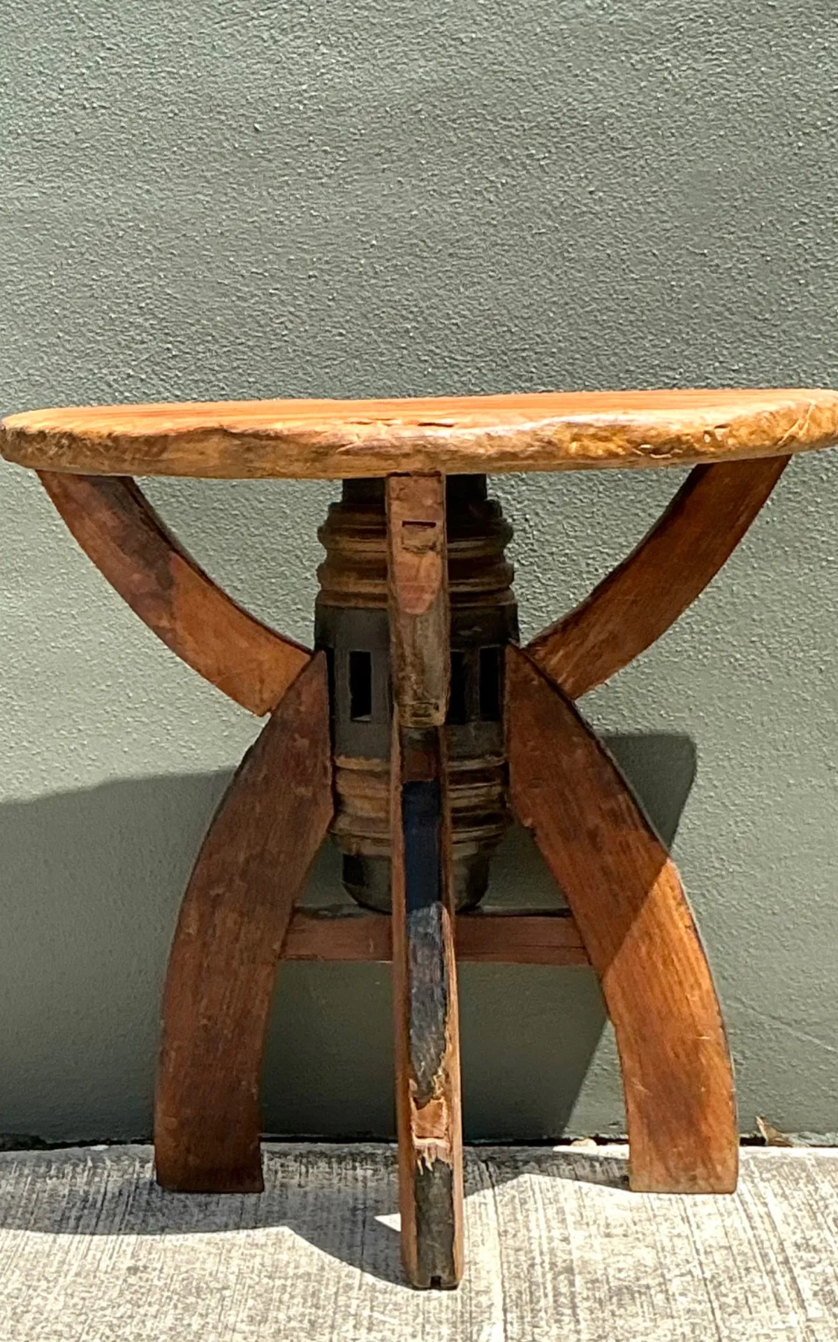 Vintage Rustic Wood Side Table — additional photo 6