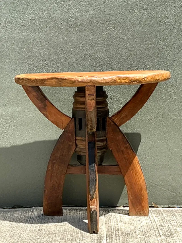 Vintage Rustic Wood Side Table — additional photo 6