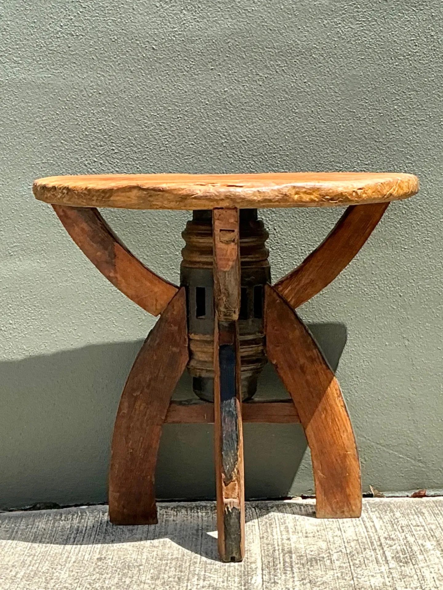 Vintage Rustic Wood Side Table — additional photo 7