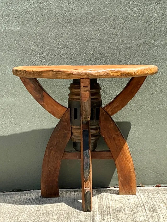 Vintage Rustic Wood Side Table — additional photo 7