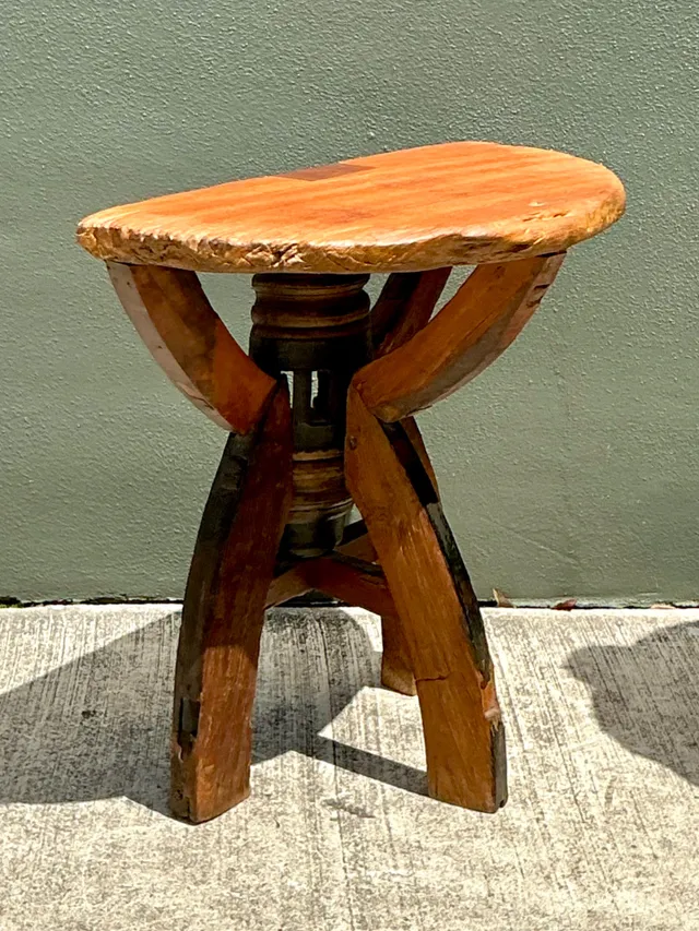Vintage Rustic Wood Side Table — additional photo 8