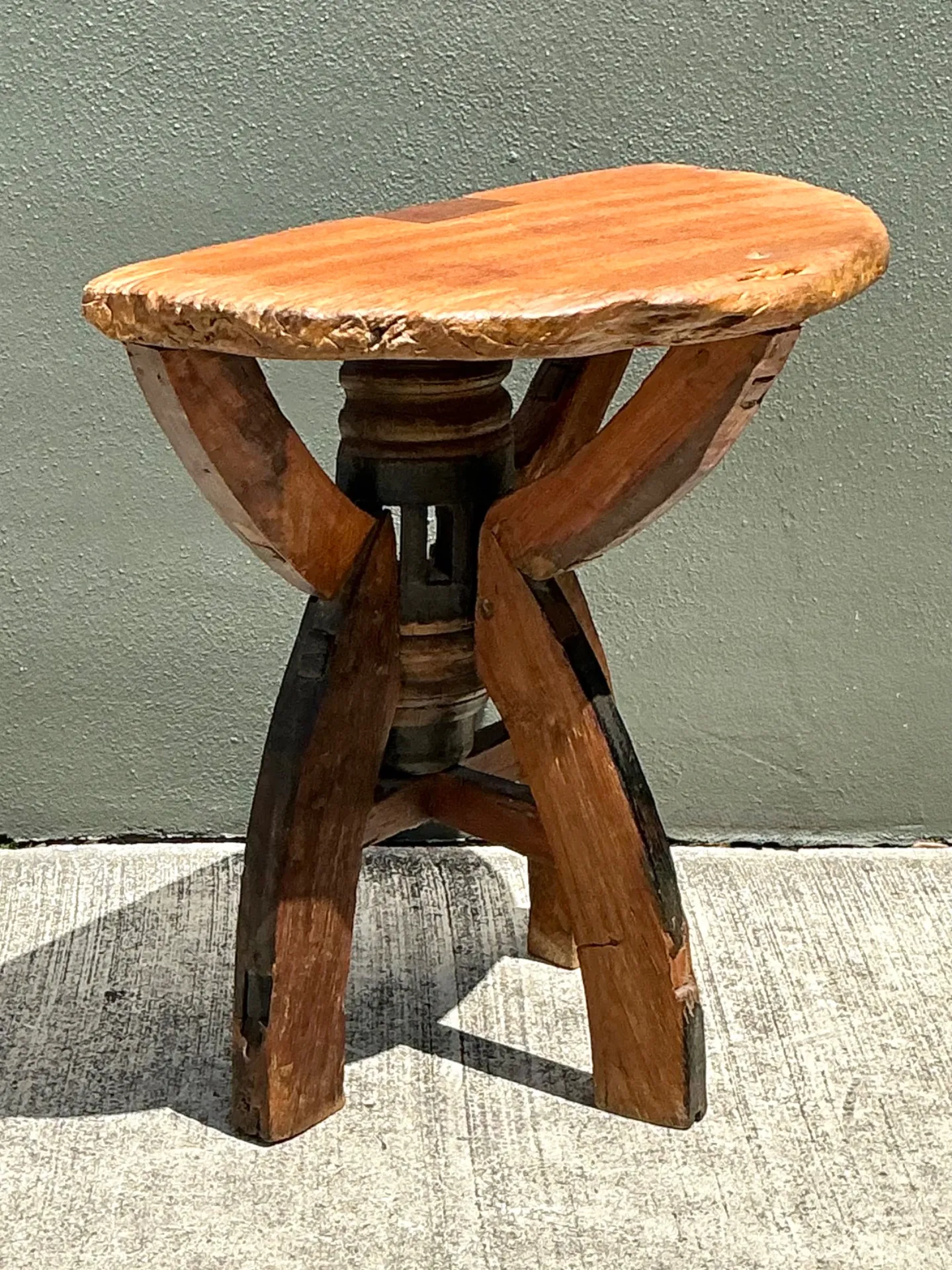 Vintage Rustic Wood Side Table — additional photo 5