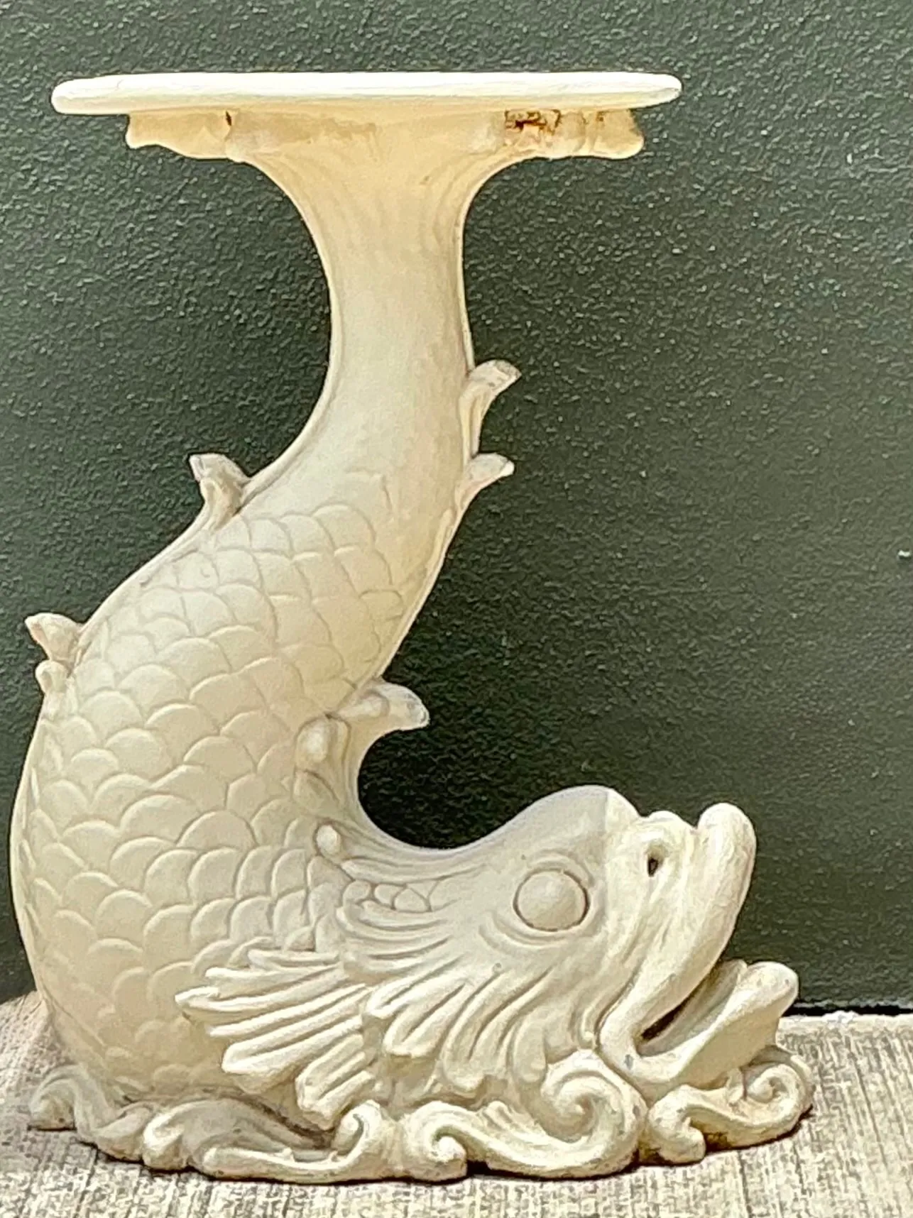 Vintage Ornate Fish Design Pedestal — additional photo 3