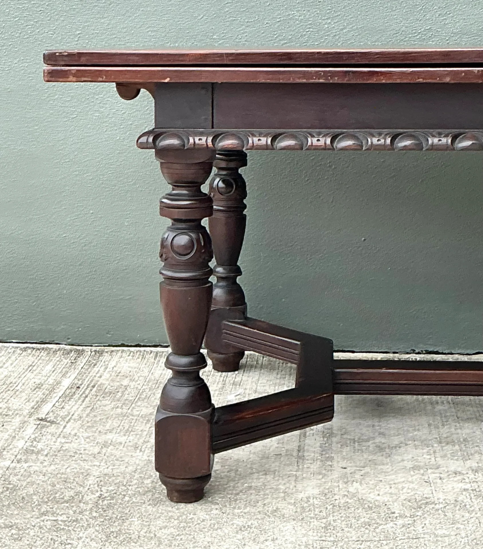 Vintage Carved Wood Extension Dining Table — additional photo 5
