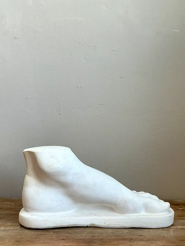 Vintage Italian Plaster Foot Sculpture — additional photo 1
