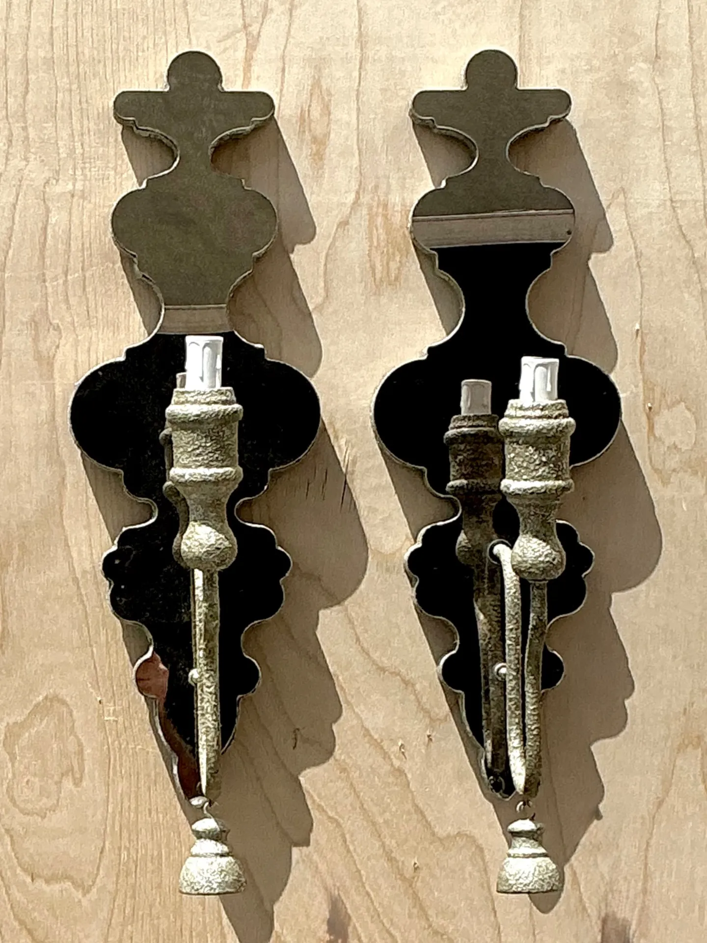 Vintage Mirrored Glass Sconces - Pair — additional photo 7