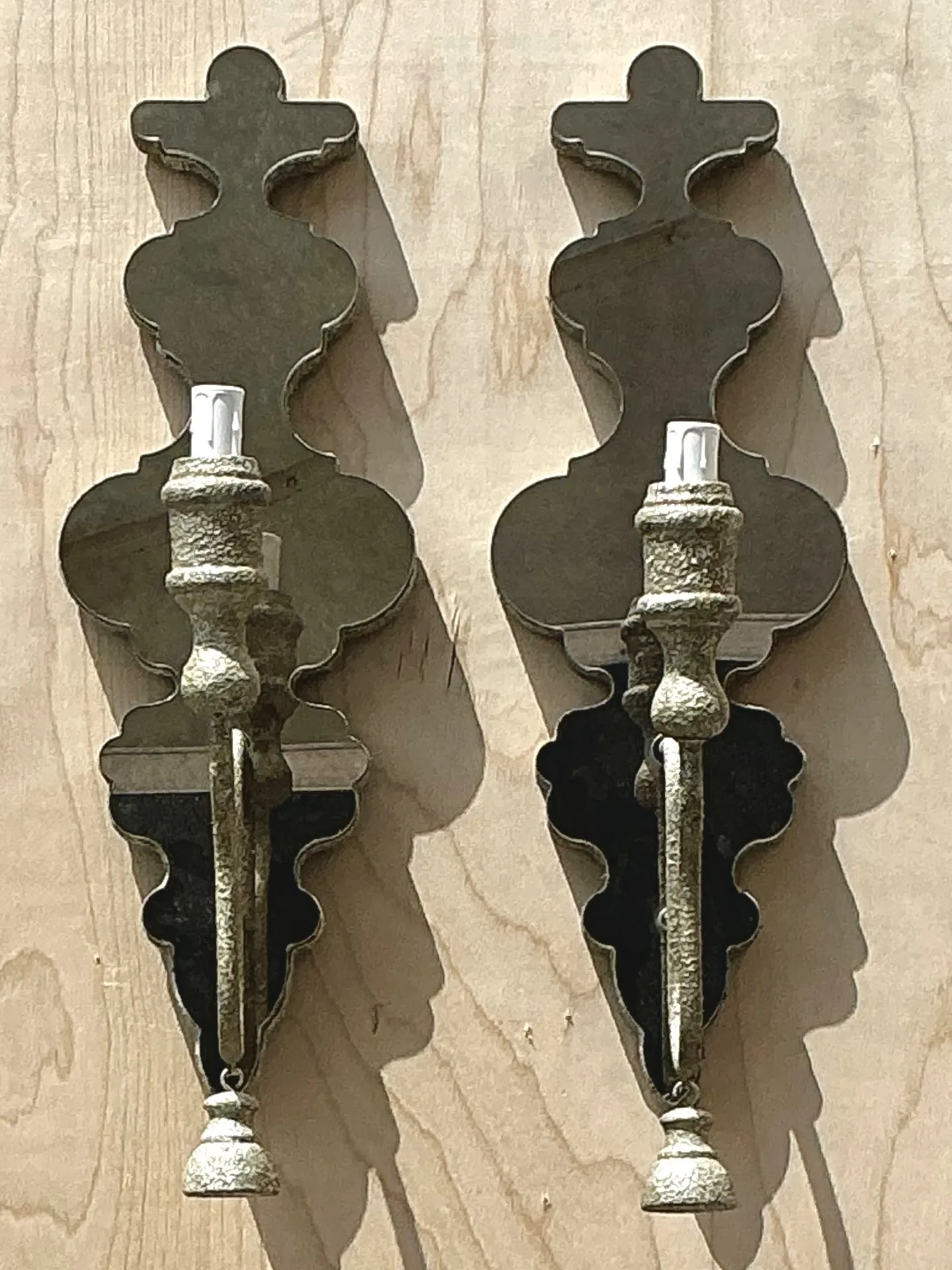 Vintage Mirrored Glass Sconces - Pair — additional photo 4