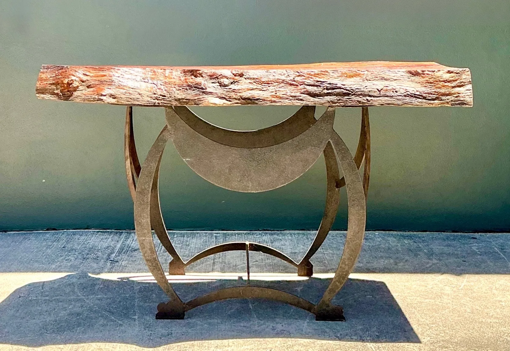 Vintage Live Edge Wood Console Table — additional photo 7