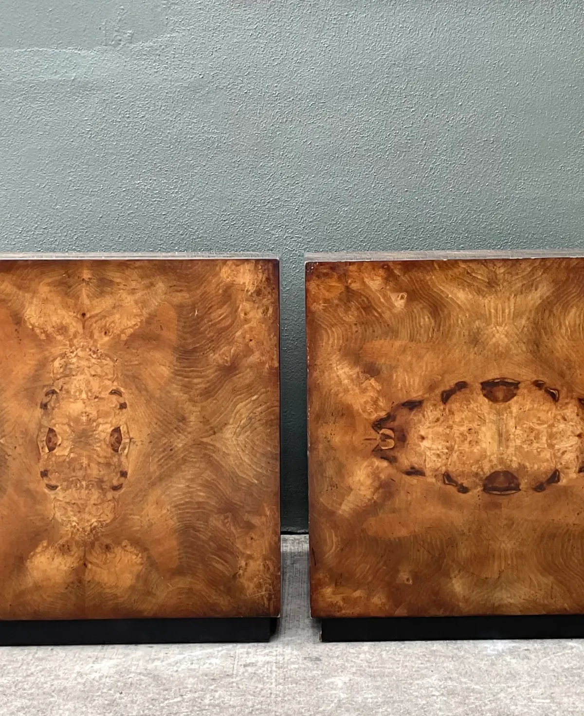 Vintage Burl Wood Cube Tables - Pair — additional photo 5