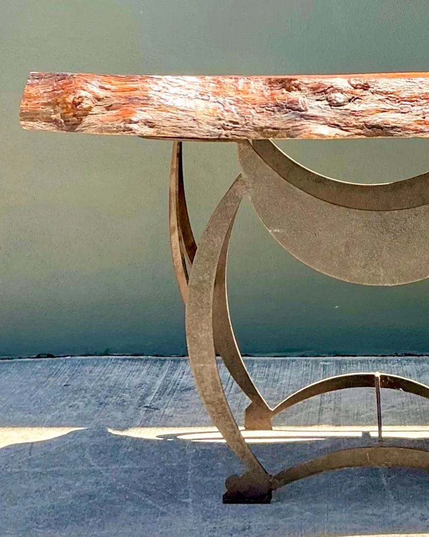 Vintage Live Edge Wood Console Table — additional photo 8