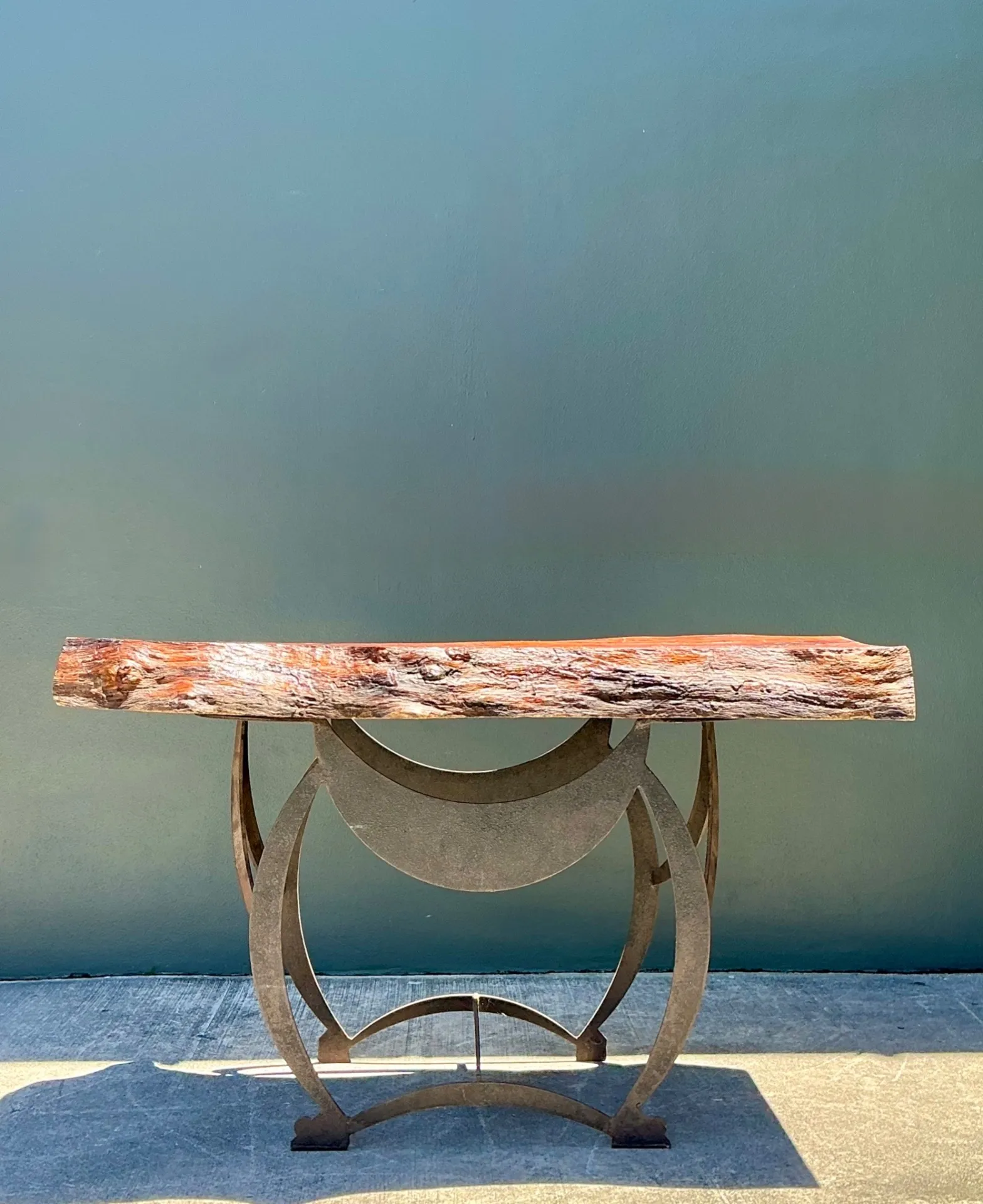 Vintage Live Edge Wood Console Table — additional photo 3