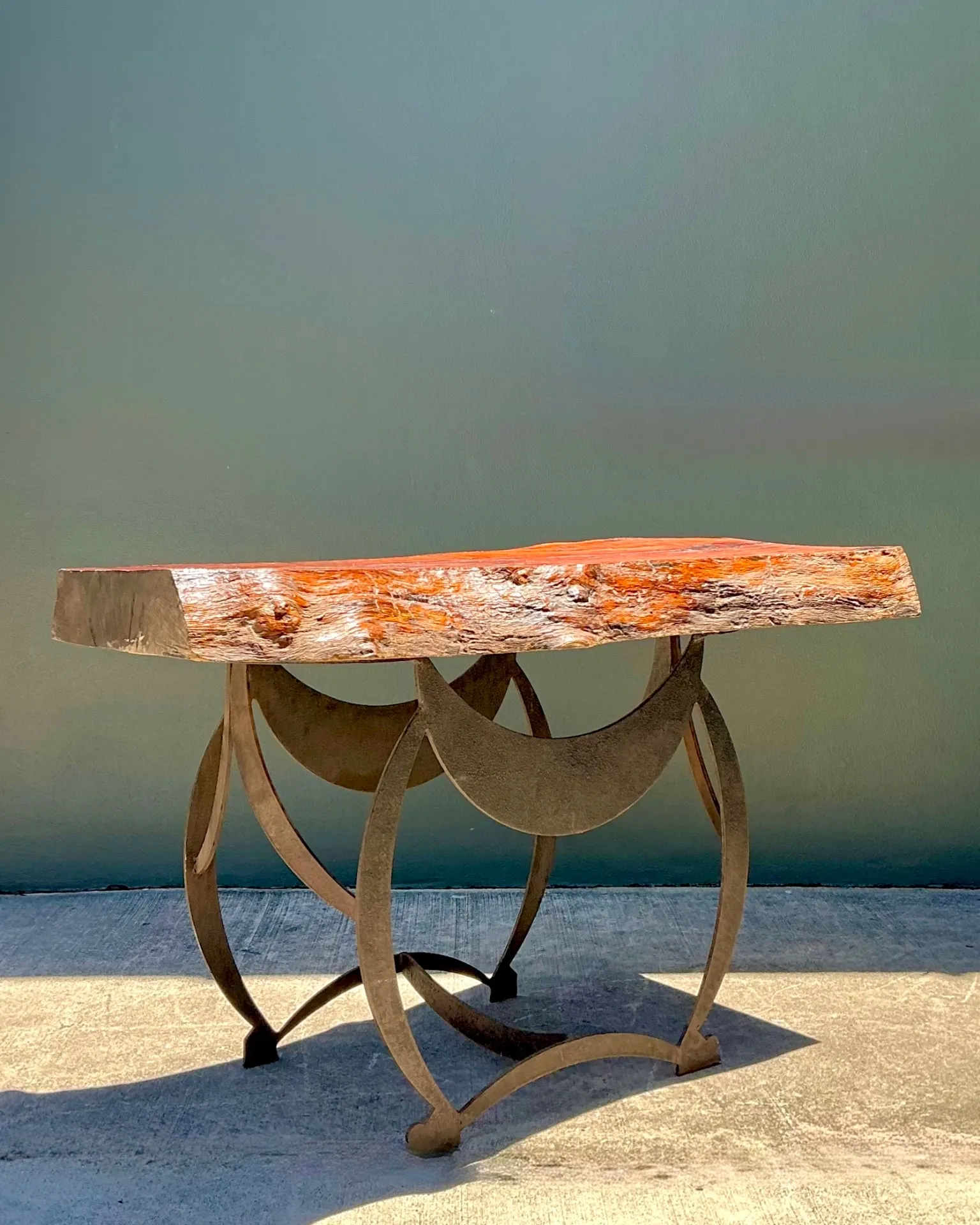 Vintage Live Edge Wood Console Table — additional photo 5