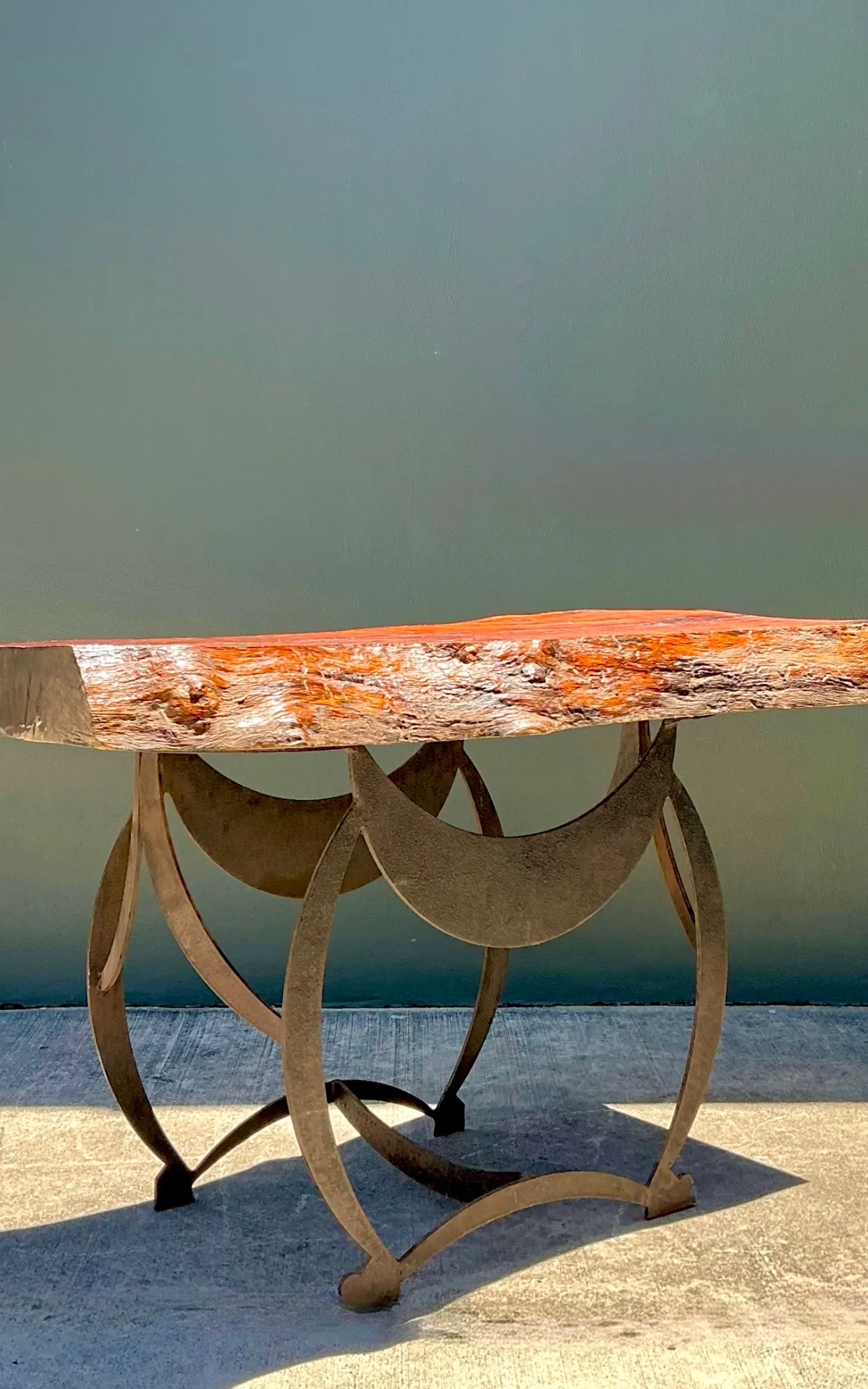 Vintage Live Edge Wood Console Table — additional photo 5