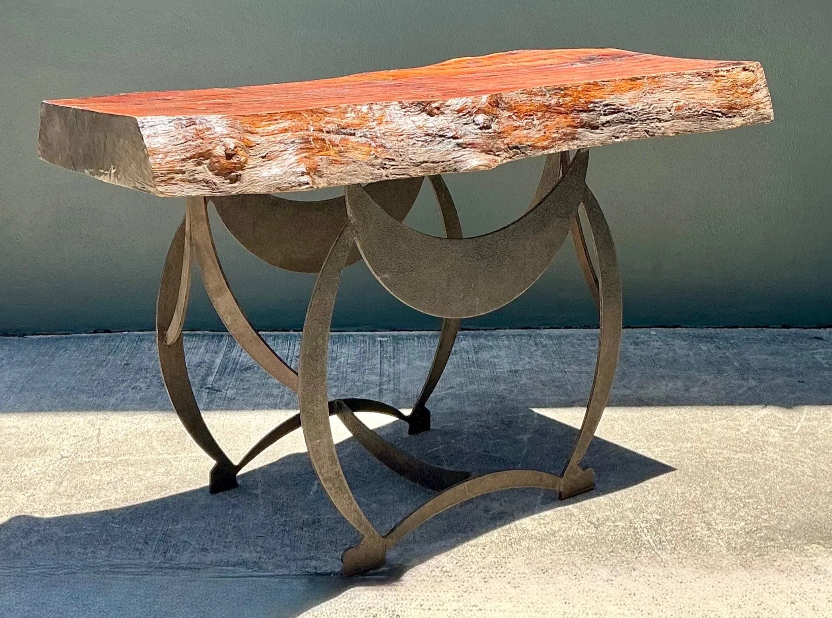 Vintage Live Edge Wood Console Table — additional photo 6