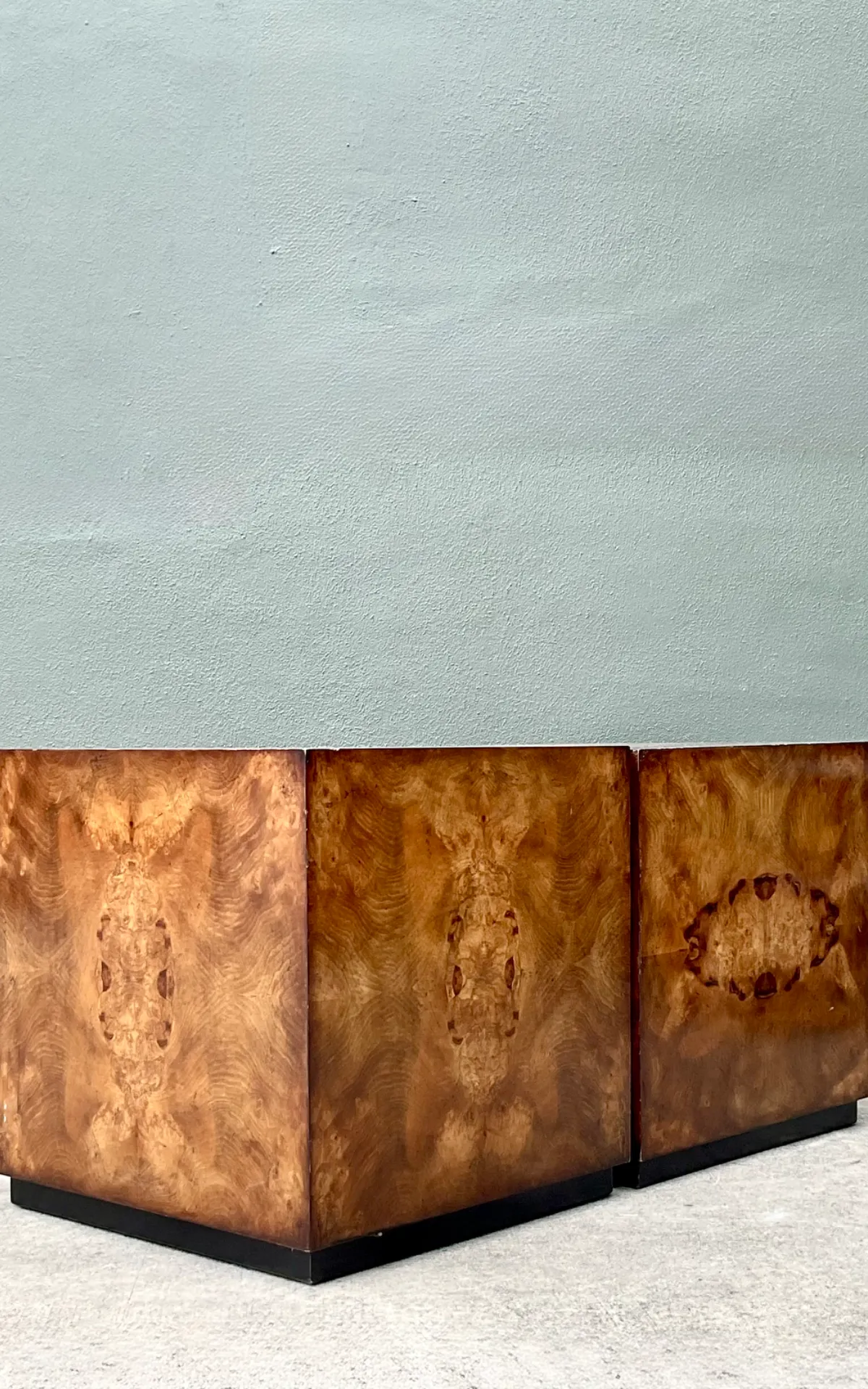 Vintage Burl Wood Cube Tables - Pair — additional photo 3