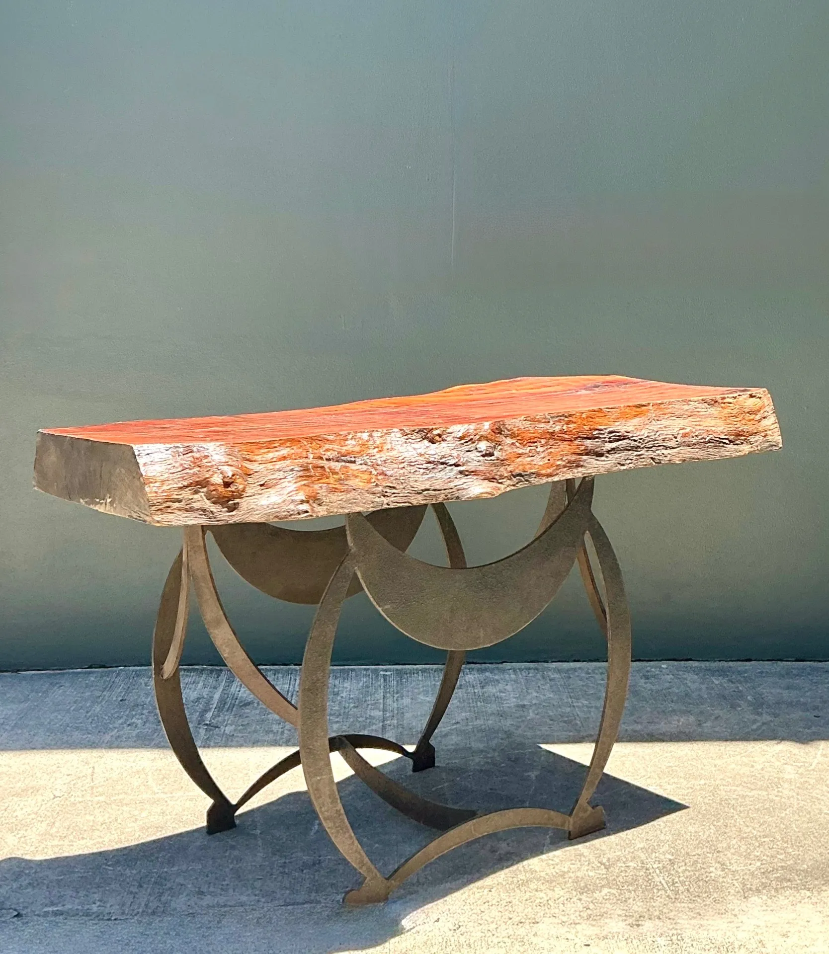 Vintage Live Edge Wood Console Table — additional photo 2