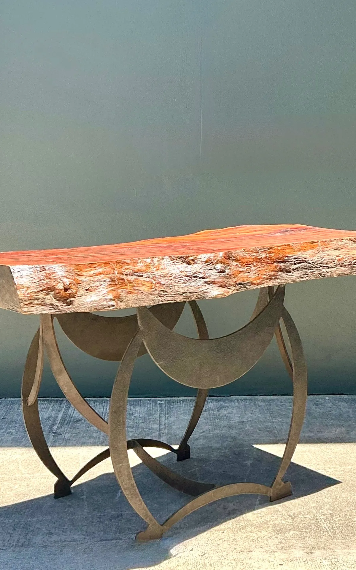 Vintage Live Edge Wood Console Table — additional photo 2